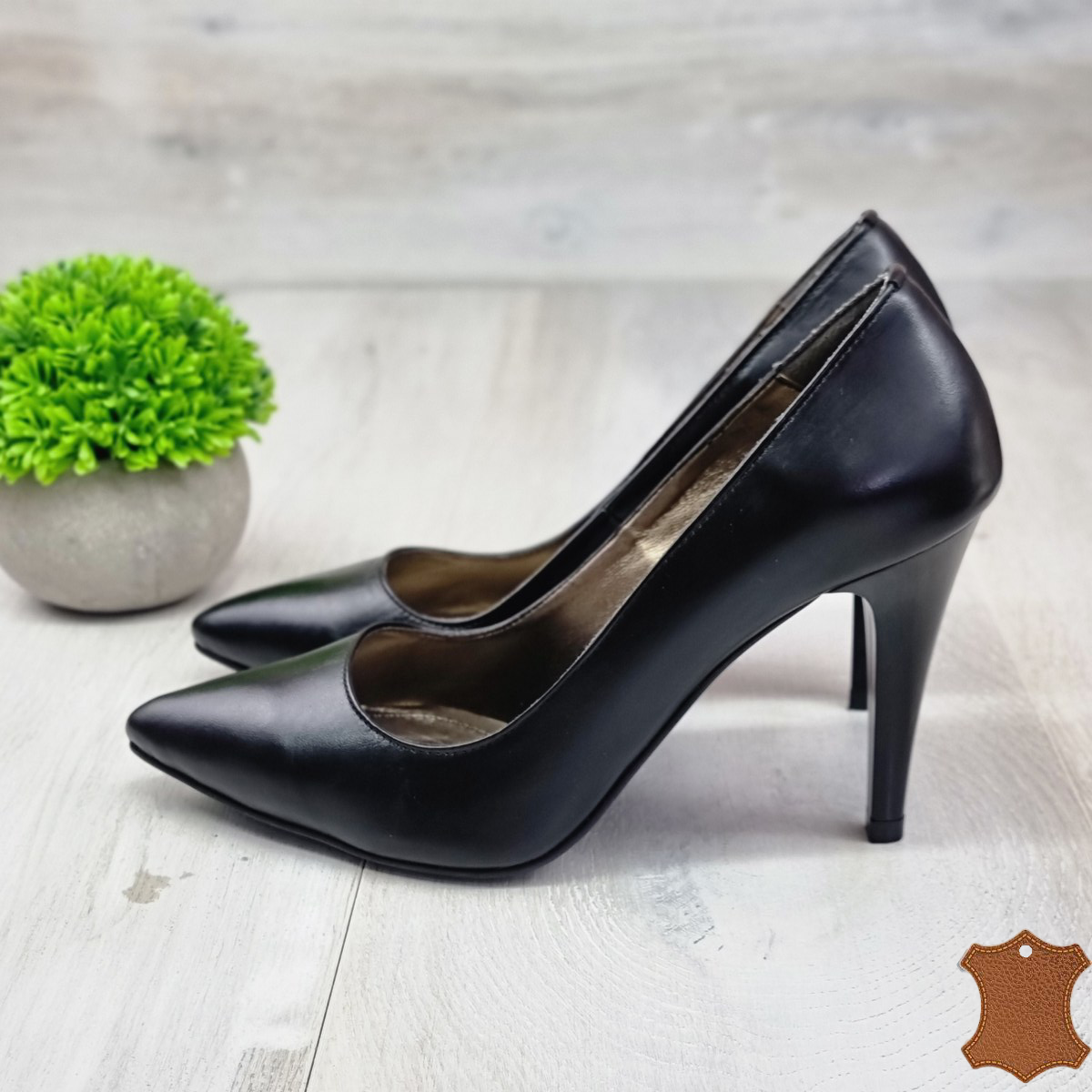 Pantofi dama negre piele naturala idoya