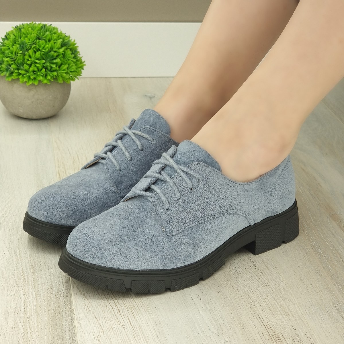 Pantofi sport dama bleu cu siret padilla