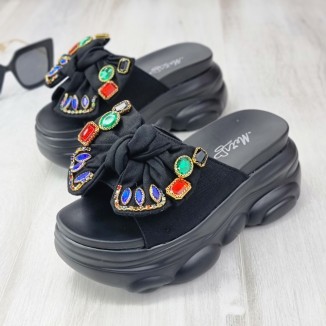 Papuci Dama Negri Cu Platforma Oxana