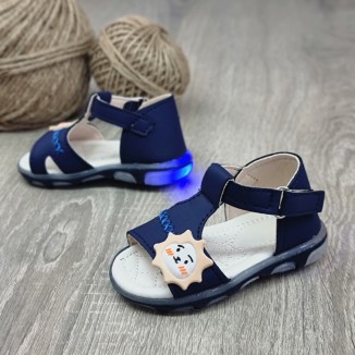 Sandale Baiat Bleumarin Cu Luminite Alex