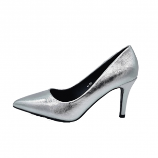Pantofi Dama Argintii Cu Toc Ieva