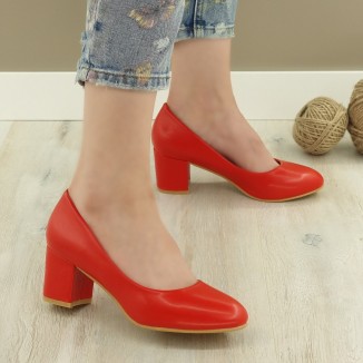 Pantofi Dama Roșu Cu Toc Ilknur