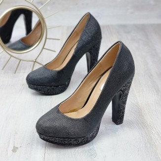 Pantofi Dama Negre Cu Toc Lalita