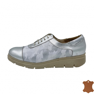 Pantofi Casual Sport Dama Argintii Piele Naturala Qudeisha