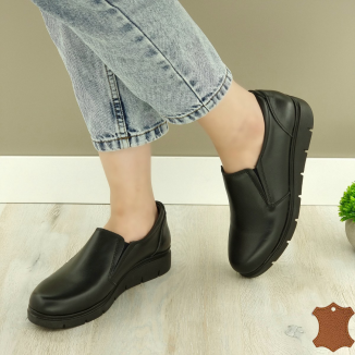 Pantofi Casual Sport Dama Negri Piele Naturala Queniva