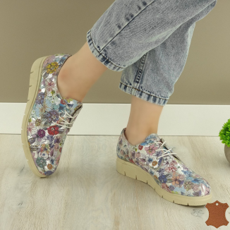 Pantofi Casual Sport Dama Multicolor Piele Naturala Quenti