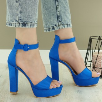 Sandale Dama Albastre Cu Bareta Unica