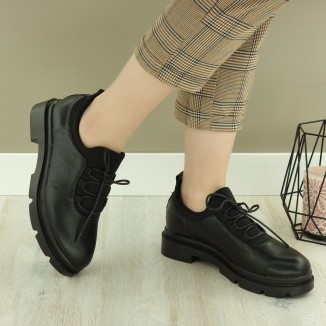 Pantofi Casual Sport Dama Negri Cu Siret Abequa