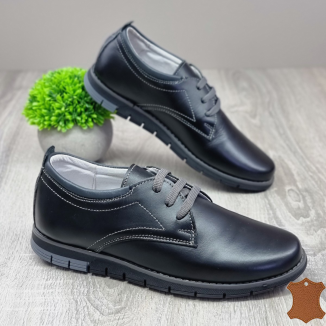 Pantofi Barbat Negri Piele Naturala Fabre