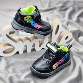 Sneakersi Copii Negri Cu Luminite Astrid