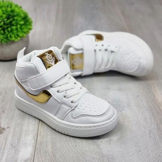 Sneakersi Copii Alb/Auriu Cu Arici Bao