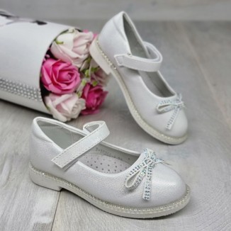 Pantofi Fată Albi Cu Baretă Gavine