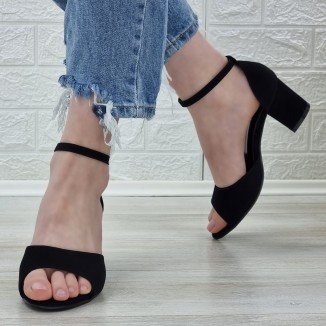Sandale Dama Negre Cu Bareta Ubrica