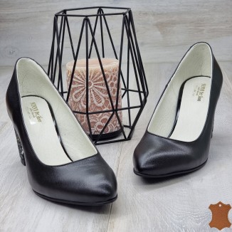 Pantofi Dama Negru/Maro Piele Naturala Vrim