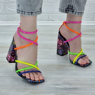 Sandale Dama Multicolor Cu Bareta Budur