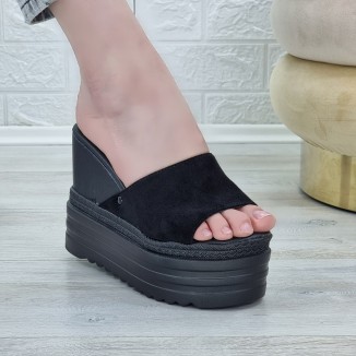Papuci Dama Negri Cu Platforma Trix