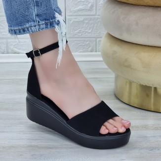 Sandale Dama Negre Cu Platforma Gili