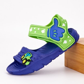 Sandale Baiat Albastru/Verde Cu Arici Borlis