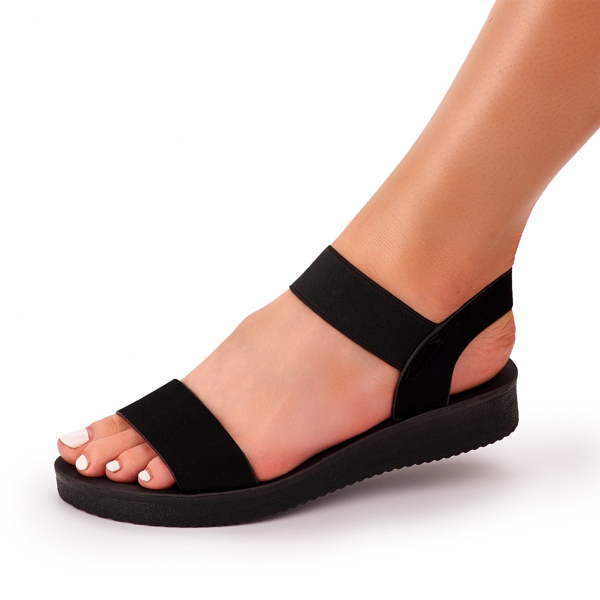 Sandale Dama Negre Cu Elastic Proda