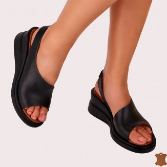 Sandale Dama Negre Piele Naturala Garam