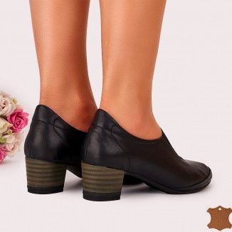 Pantofi Dama Negri Piele Naturala Imptus