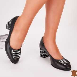 Pantofi Dama Negri Piele Naturala Mrim