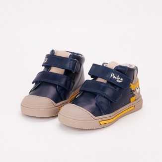 Pantofi Din Piele Cu Supinatie Pentru Băieți Bleumarin Ponte20 (DA03-1-351A)