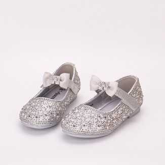 Pantofi Fata Argintii Cu Arici Matsa