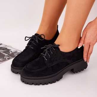 Pantofi Casual Dama Negri Cu Siret Breda